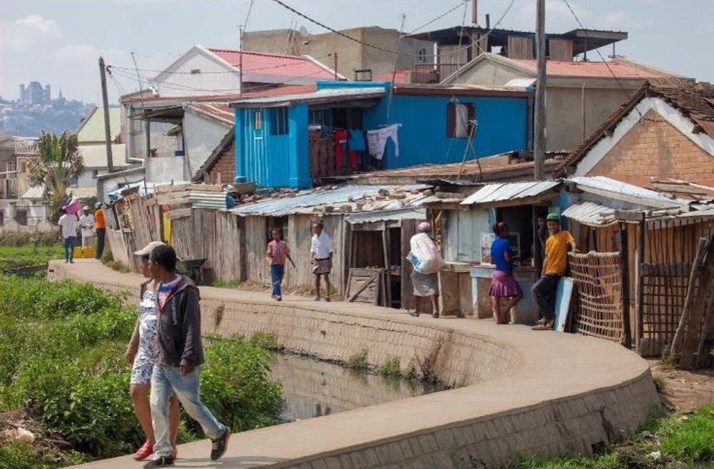 People walking in the street in Antananarivo in Benin